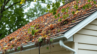 How Wet Tree Debris Speeds Up Surface Deterioration on Sloped Roofs